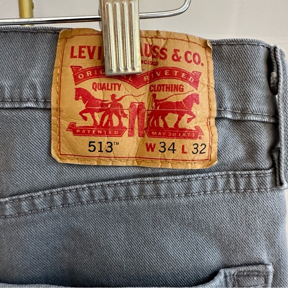 Levi's Men's 513. 34 waist x 32 length. Light‎ Grey. - Picture 4 of 10